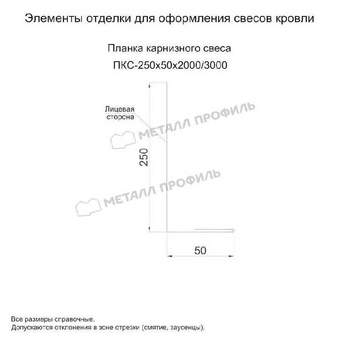 Планка карнизного свеса 250х50х2000 (VALORI-20-Violet-0.5)